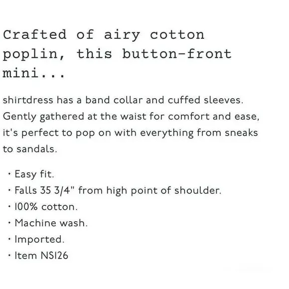 MADEWELL Shirt Dress Women XS Button Front Mini Cotton Poplin Crisp White NS126 - Picture 2 of 13